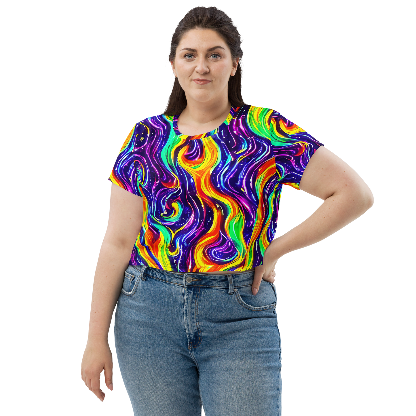 Women's Crop Tee - Galactic Flames