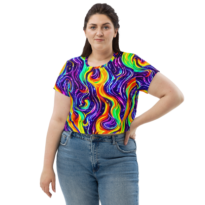 Women's Crop Tee - Galactic Flames