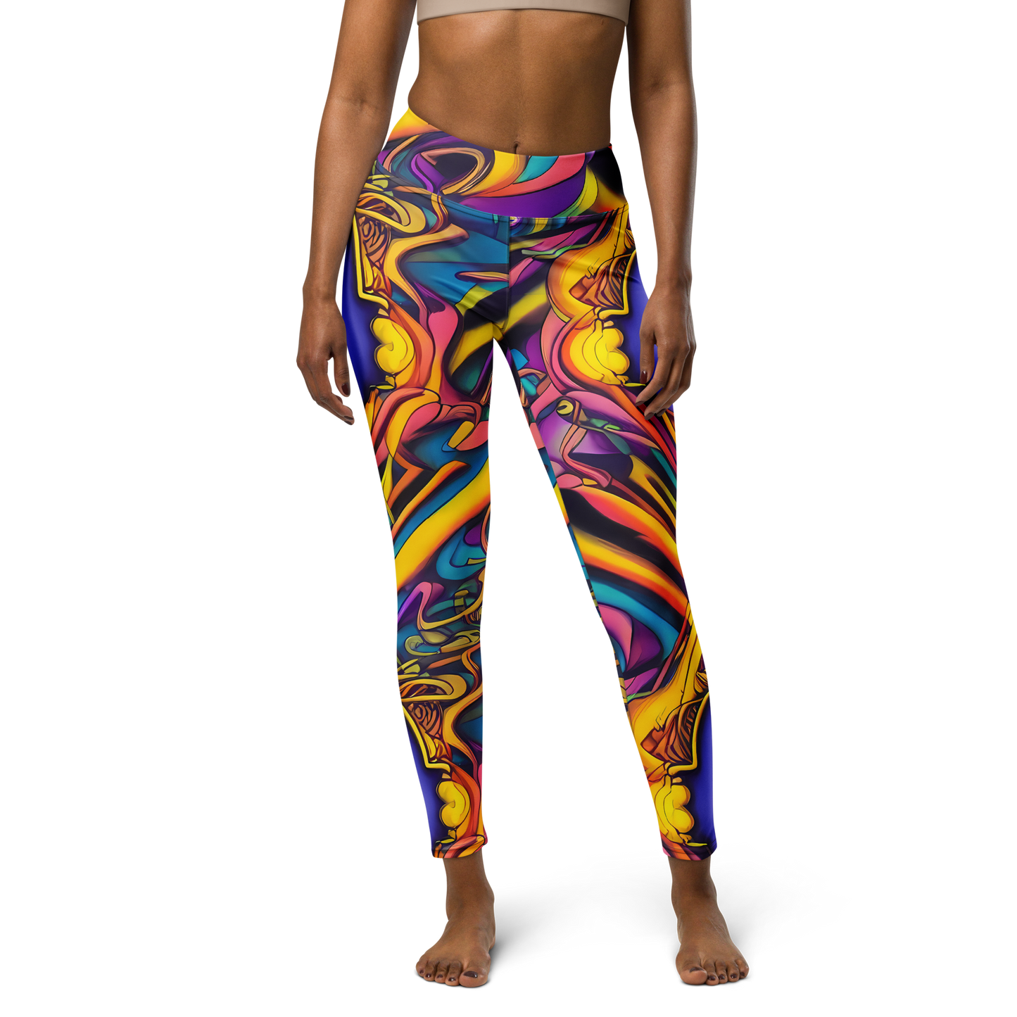 Yoga Leggings - Pre-Raphaelite Wave