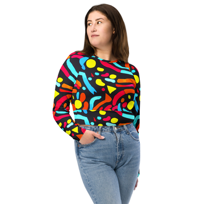 Long Sleeve Crop Top - Midnight Stream