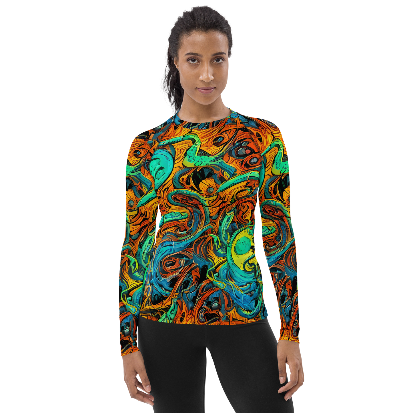 Women's Rash Guard - Flaming Mirage