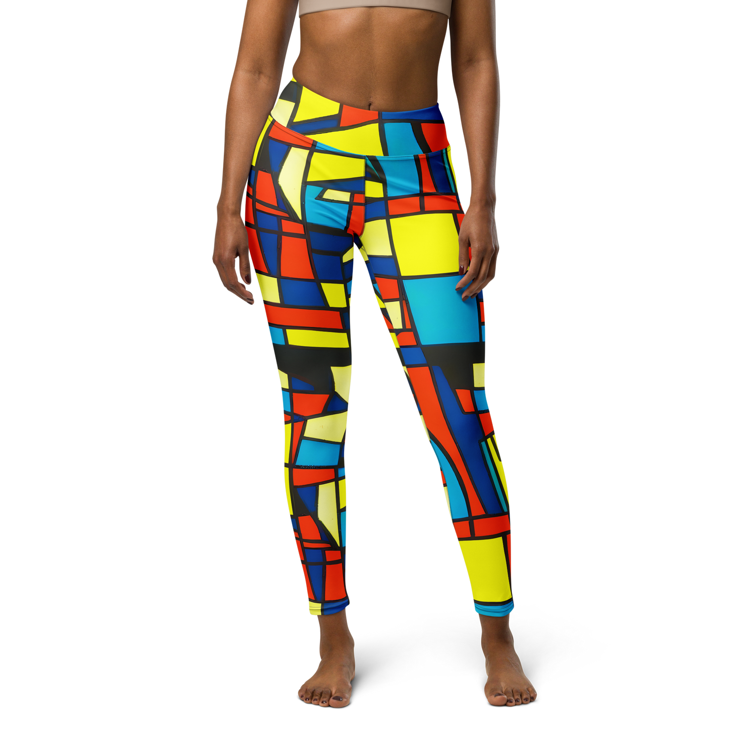 Yoga Leggings - Neon Fractals