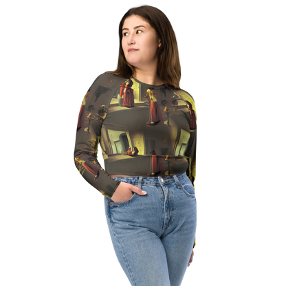 Long Sleeve Crop Top - Surreal Shadows