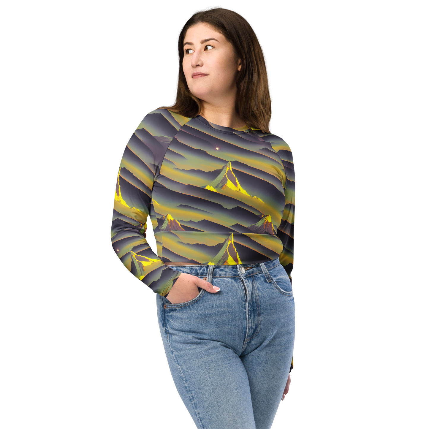 Long Sleeve Crop Top - Surreal Summit