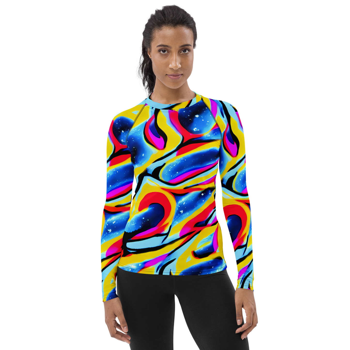 Women's Rash Guard - Electric Dreamscape