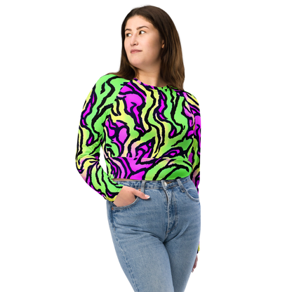 Long Sleeve Crop Top - Mintchine Maze