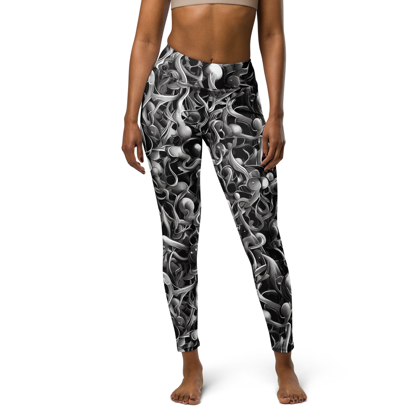 Yoga Leggings - Fluid Monochrome