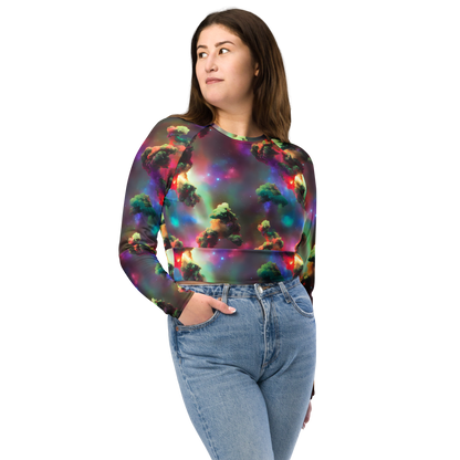 Long Sleeve Crop Top - Nebula Dreams