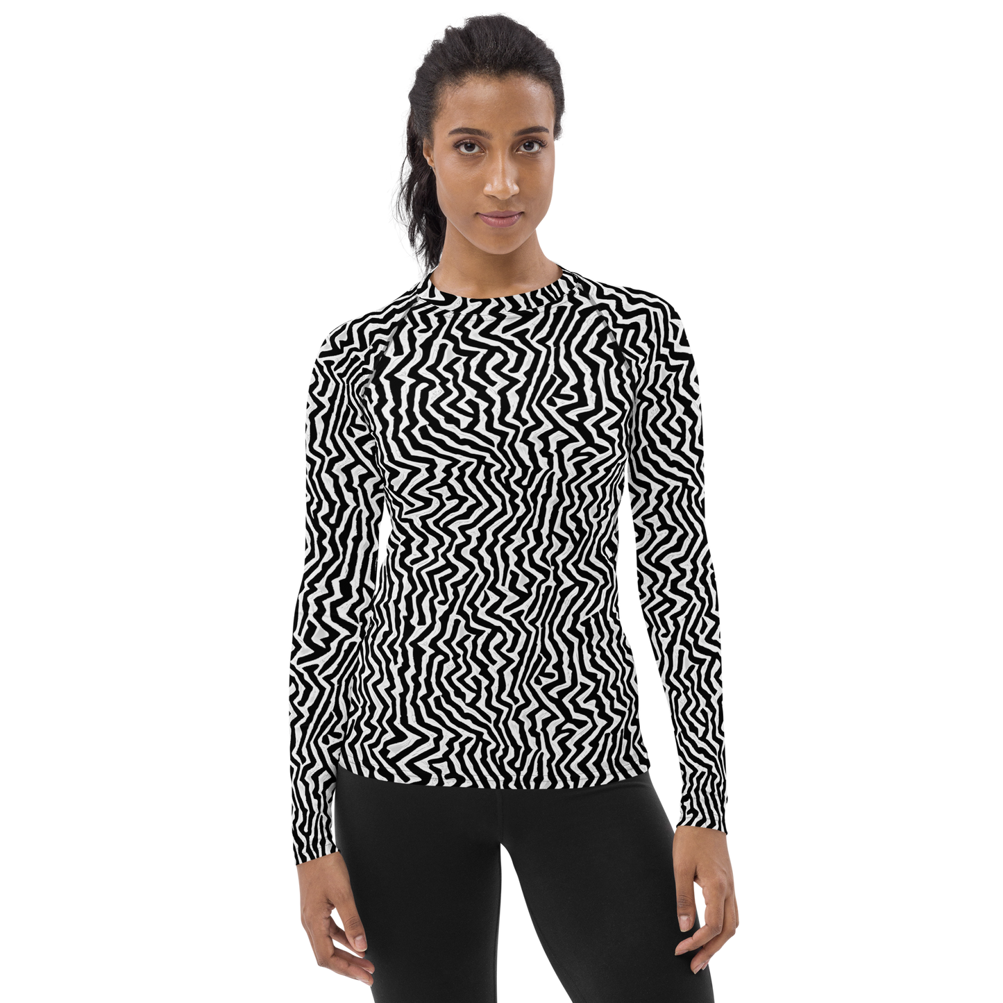 Women's Rash Guard - Static Swirl