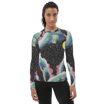 Women's Rash Guard - Lunar Waves