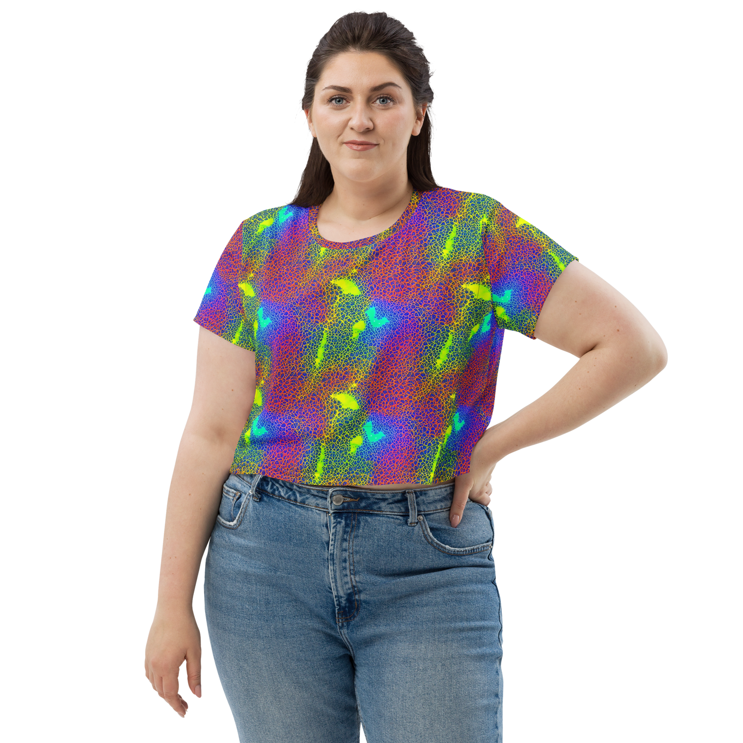 Women's Crop Tee - Prismatic Web