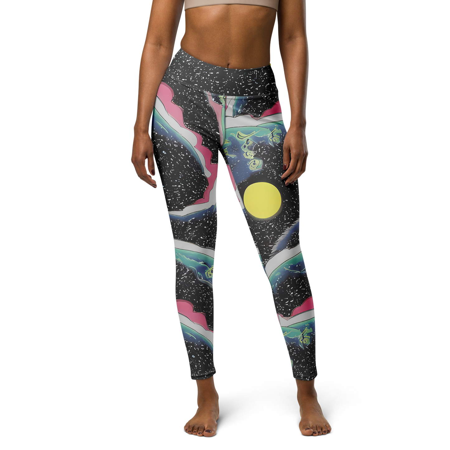 Yoga Leggings - Lunar Waves