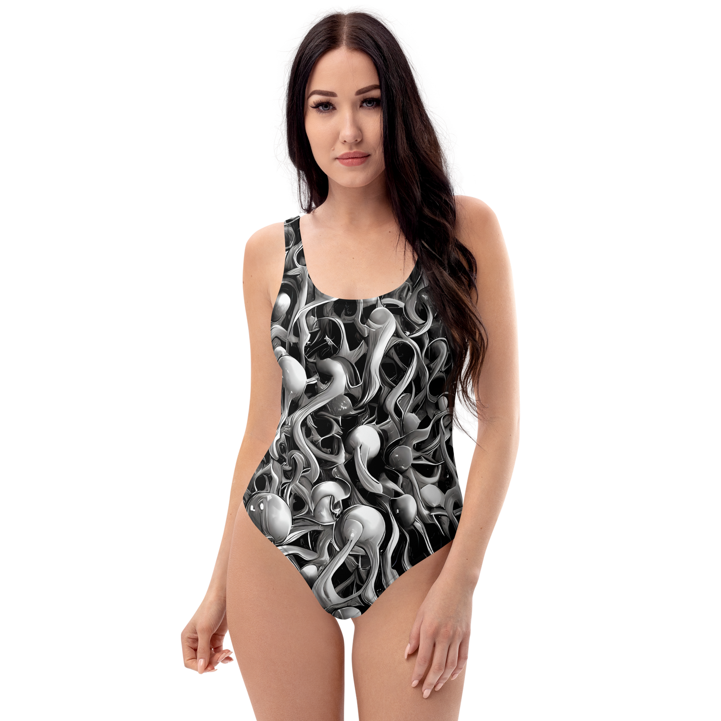 One-Piece Swimsuit - Fluid Monochrome