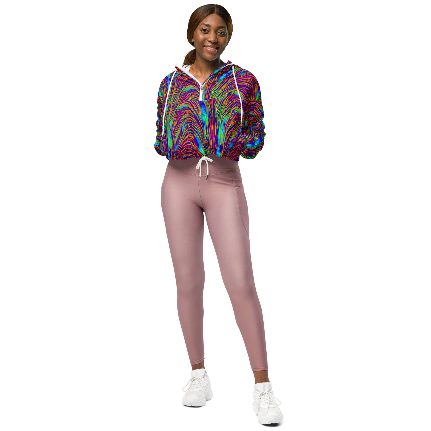 Women's Cropped Windbreaker - Lux Waves