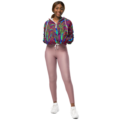 Women's Cropped Windbreaker - Lux Waves