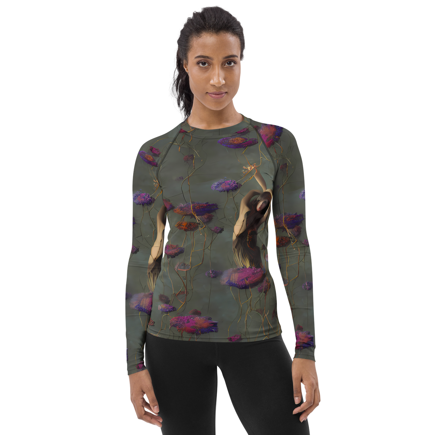 Women's Rash Guard - Ethereal Bloom