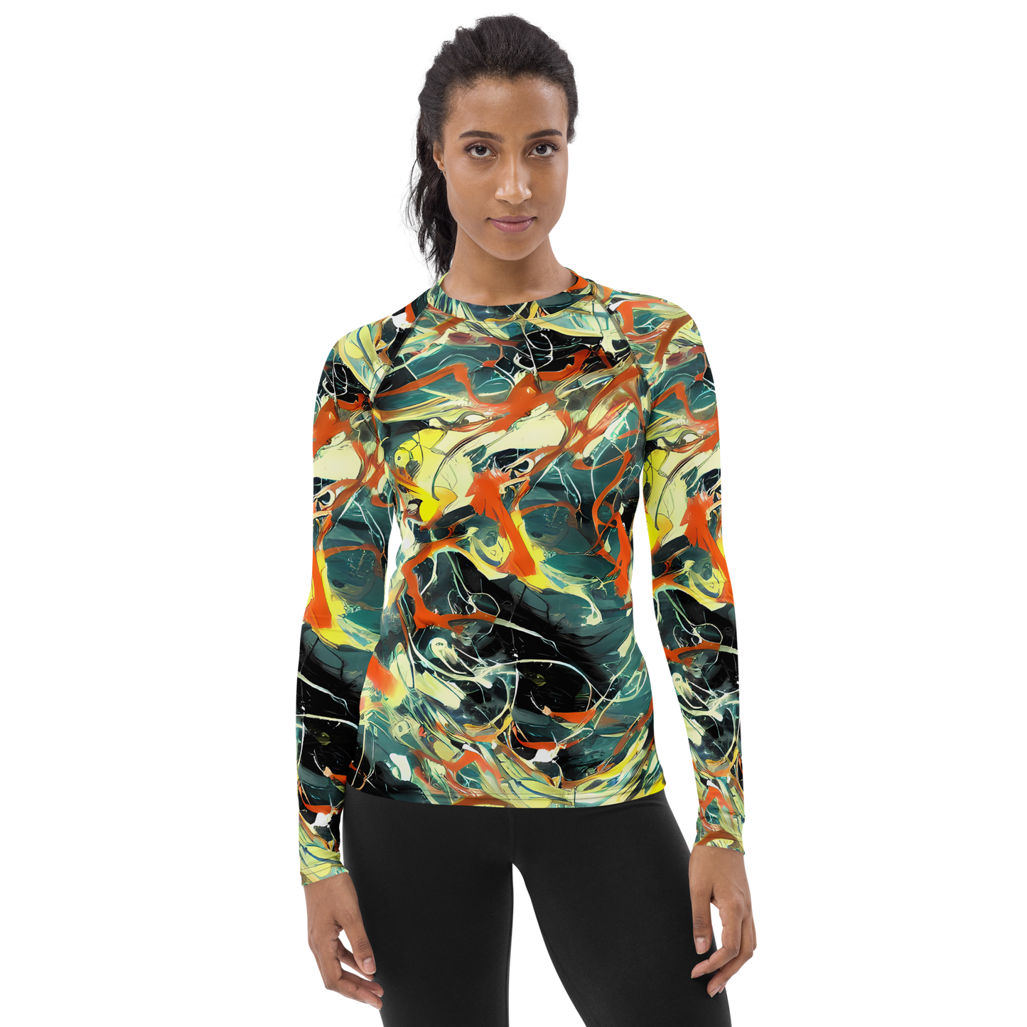 Women's Rash Guard - Fluid Firestorm