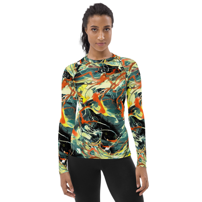 Women's Rash Guard - Fluid Firestorm