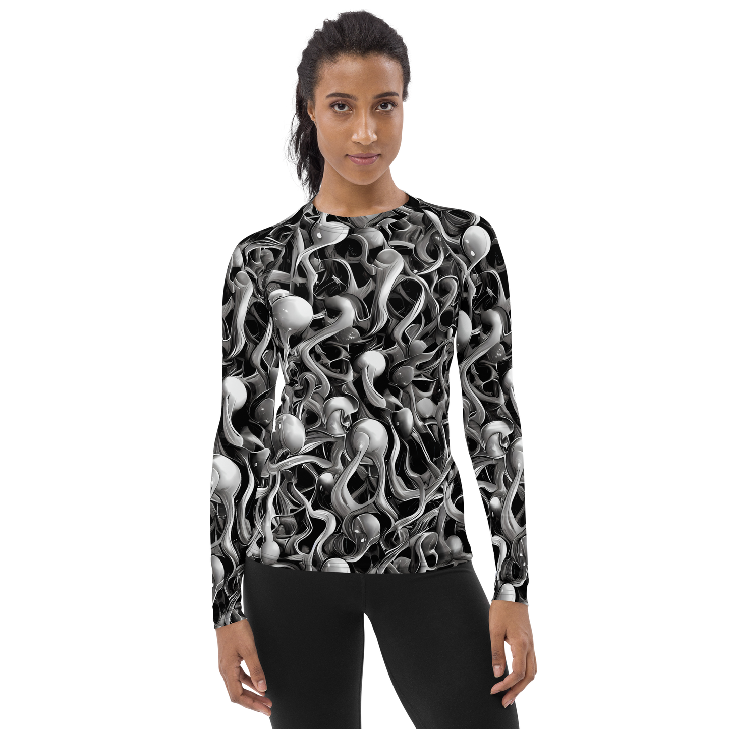 Women's Rash Guard - Fluid Monochrome