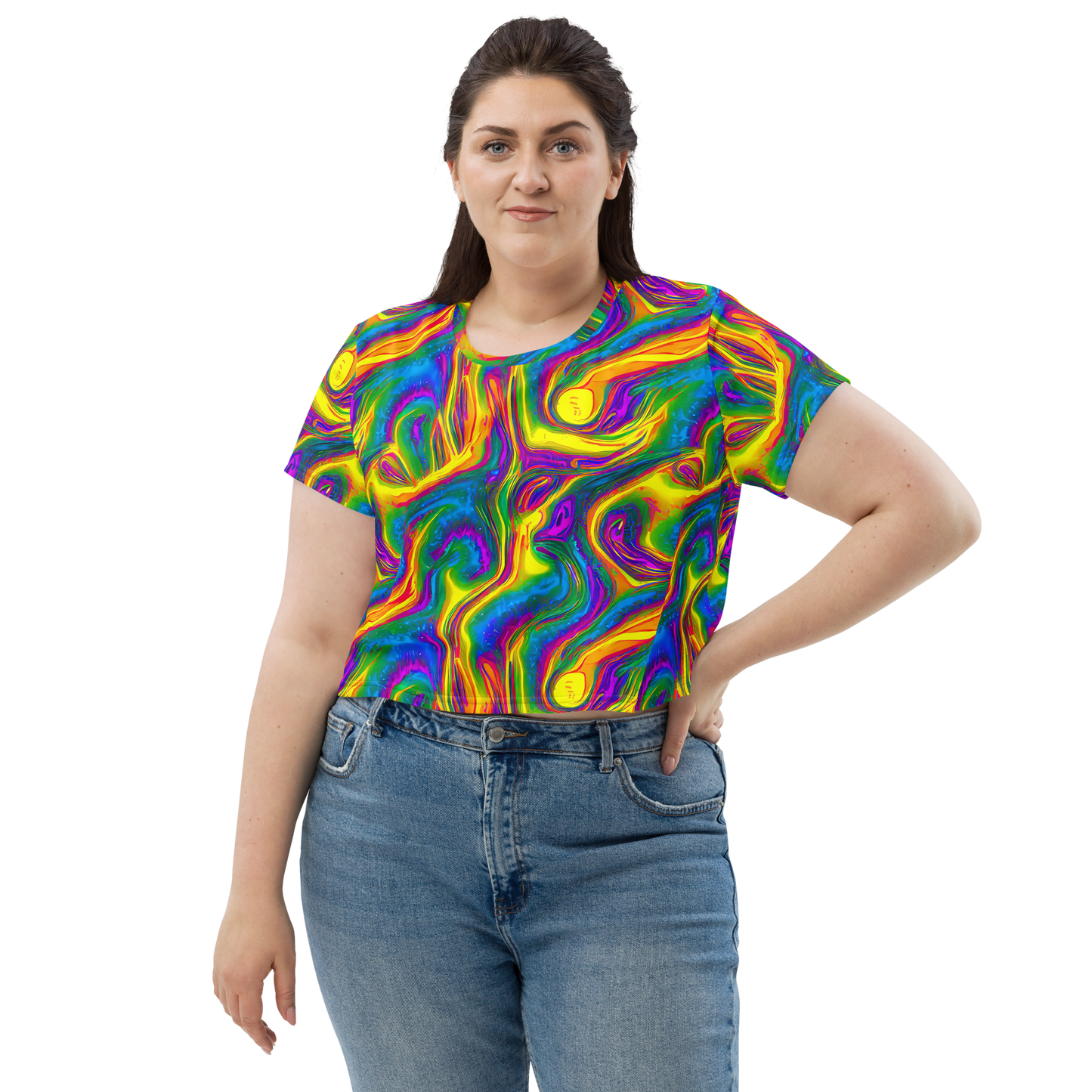 Women's Crop Tee - Electric Aurora