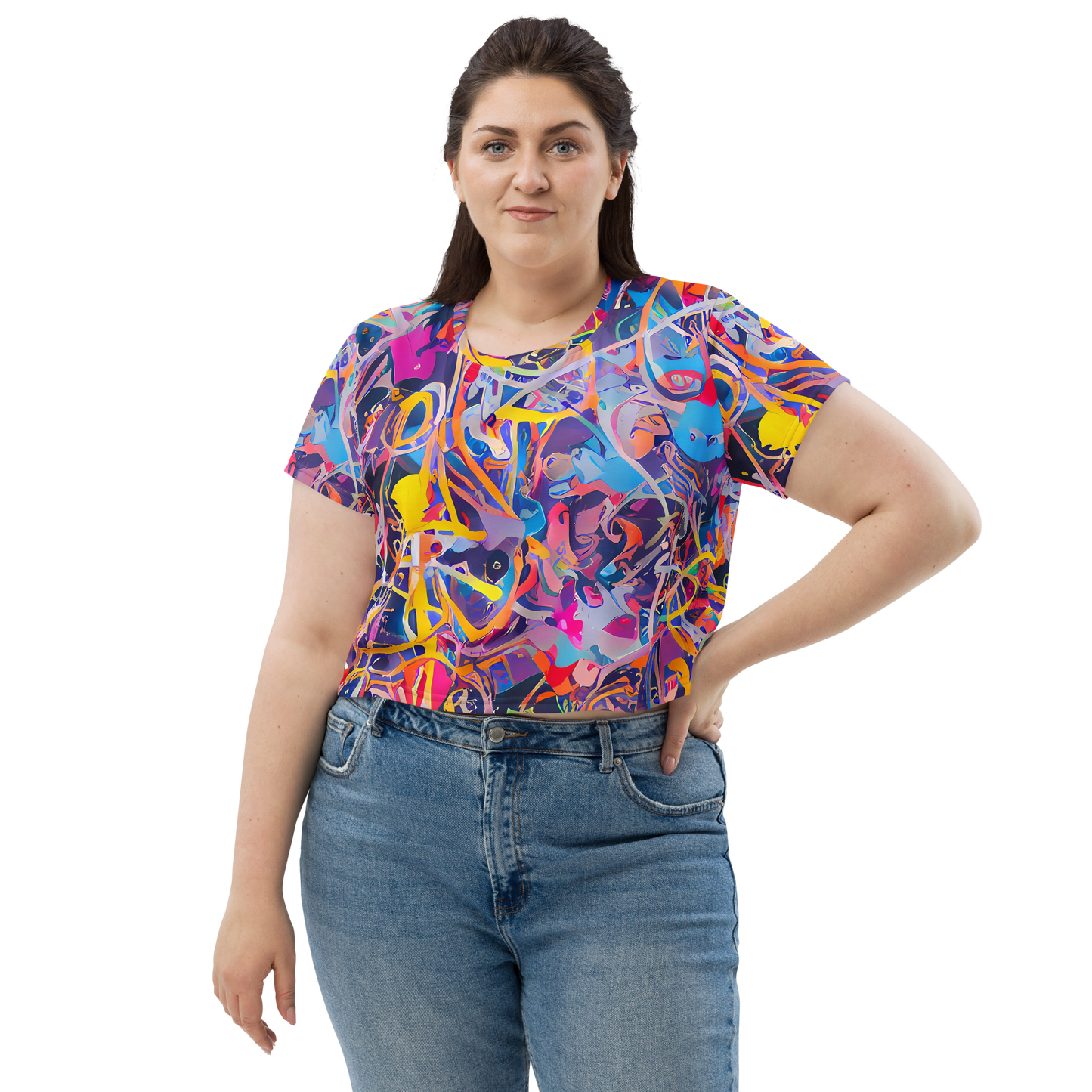 Women's Crop Tee - Vibrant Fusion