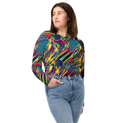 Long Sleeve Crop Top - Cosmic Inferno
