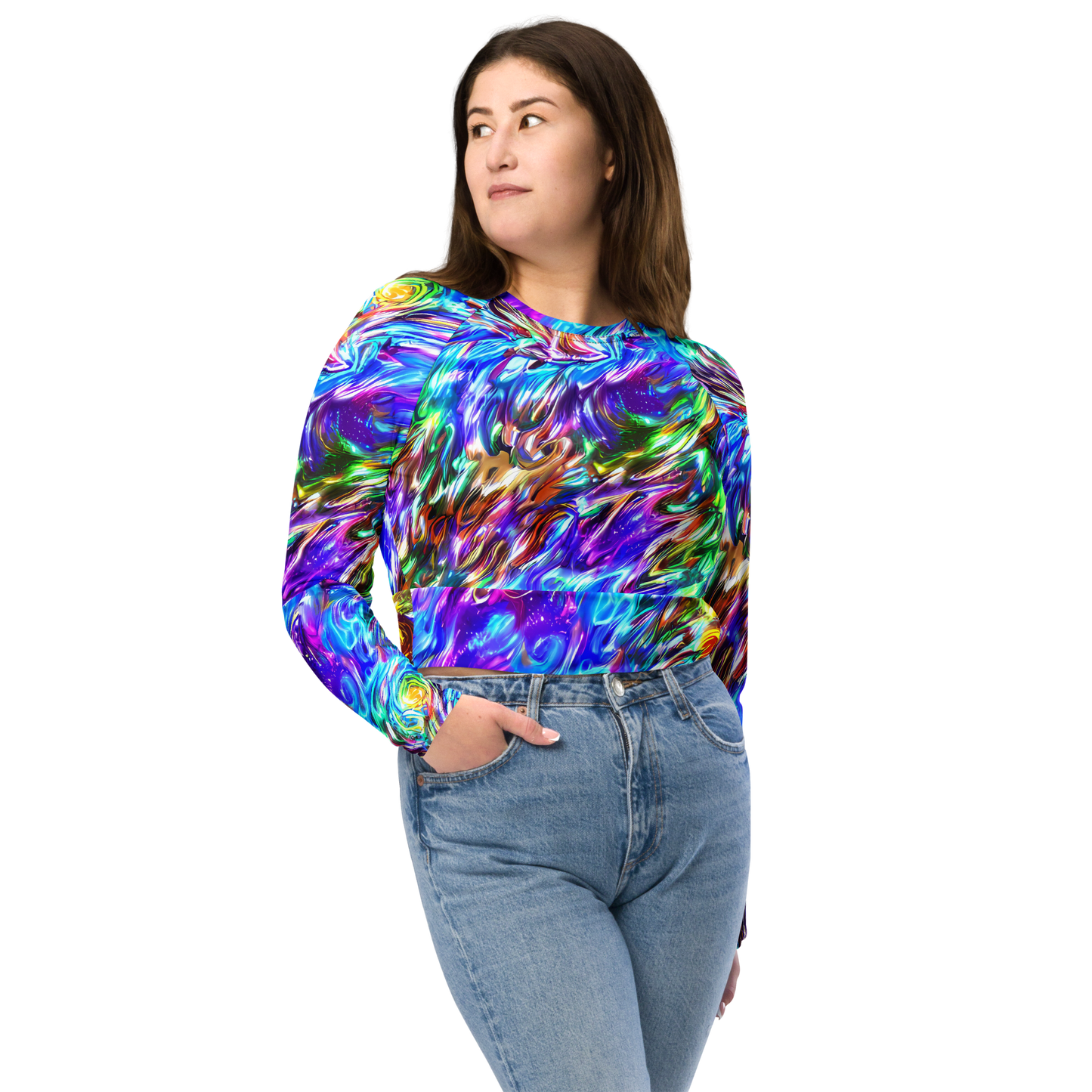 Long Sleeve Crop Top - Faini Whirlwind