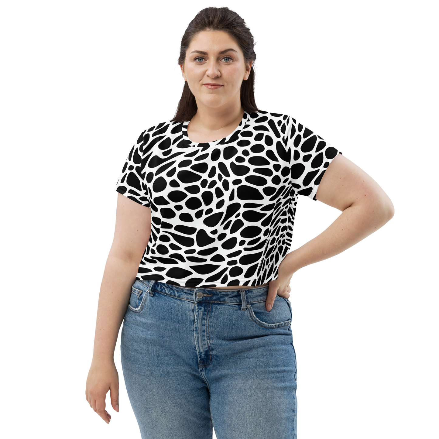 Women's Crop Tee - Monochrome Mystique