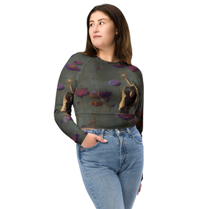 Long Sleeve Crop Top - Ethereal Bloom