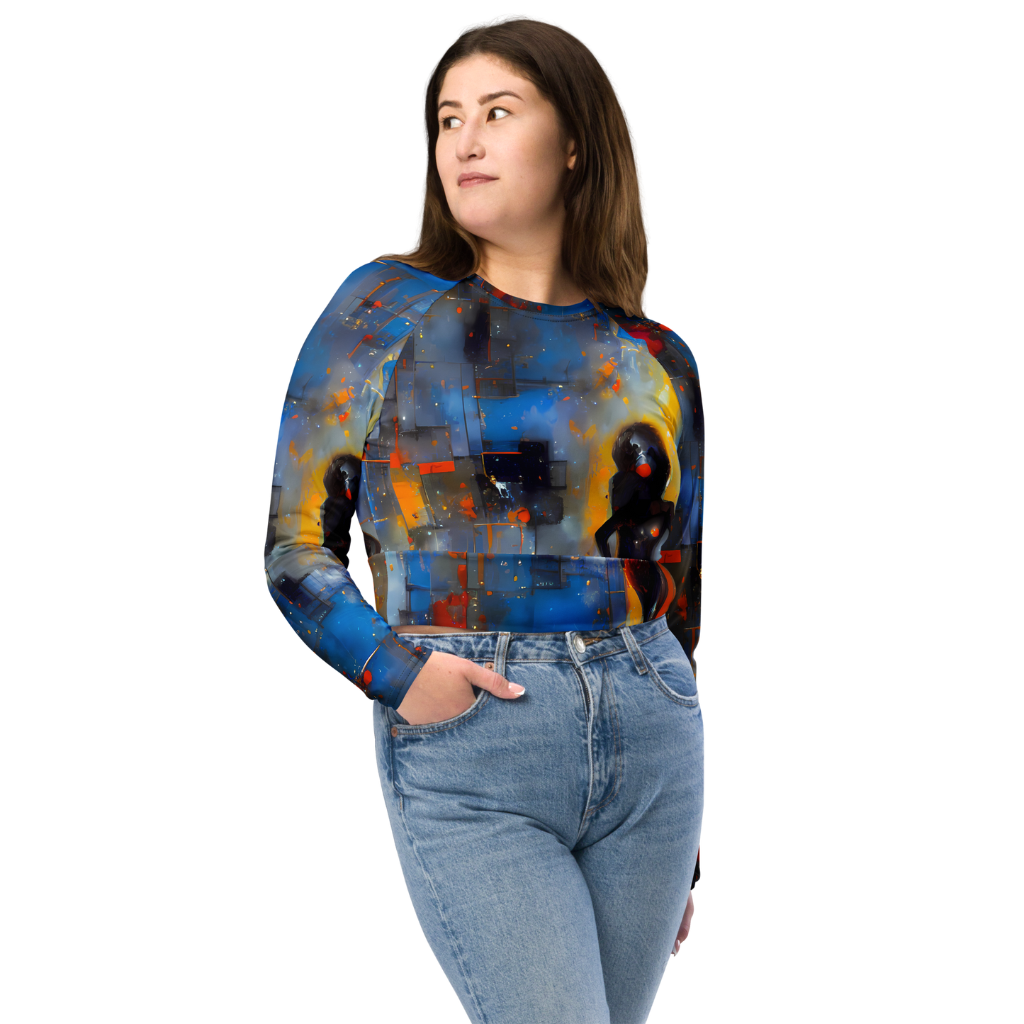 Long Sleeve Crop Top - Neoblock Fusion