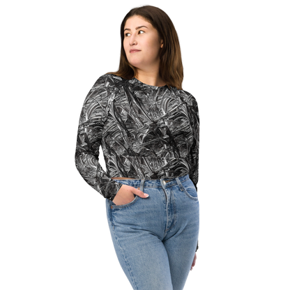 Long Sleeve Crop Top - Gothic Whirlwind