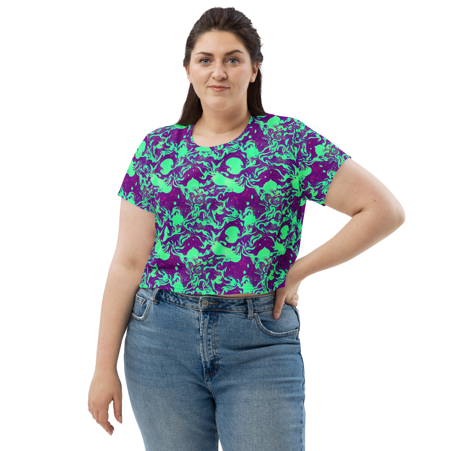 Women's Crop Tee - Alien Ripples