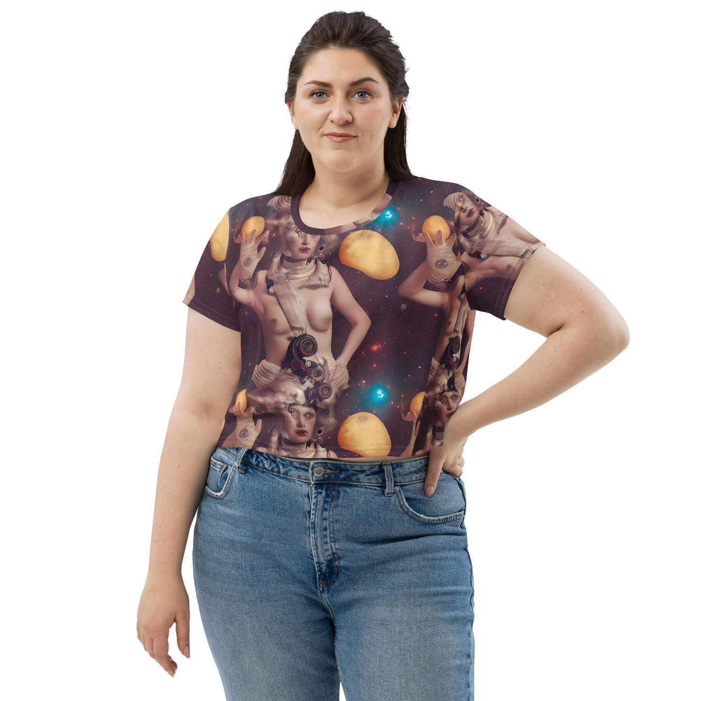 Women's Crop Tee - Nebula Siren