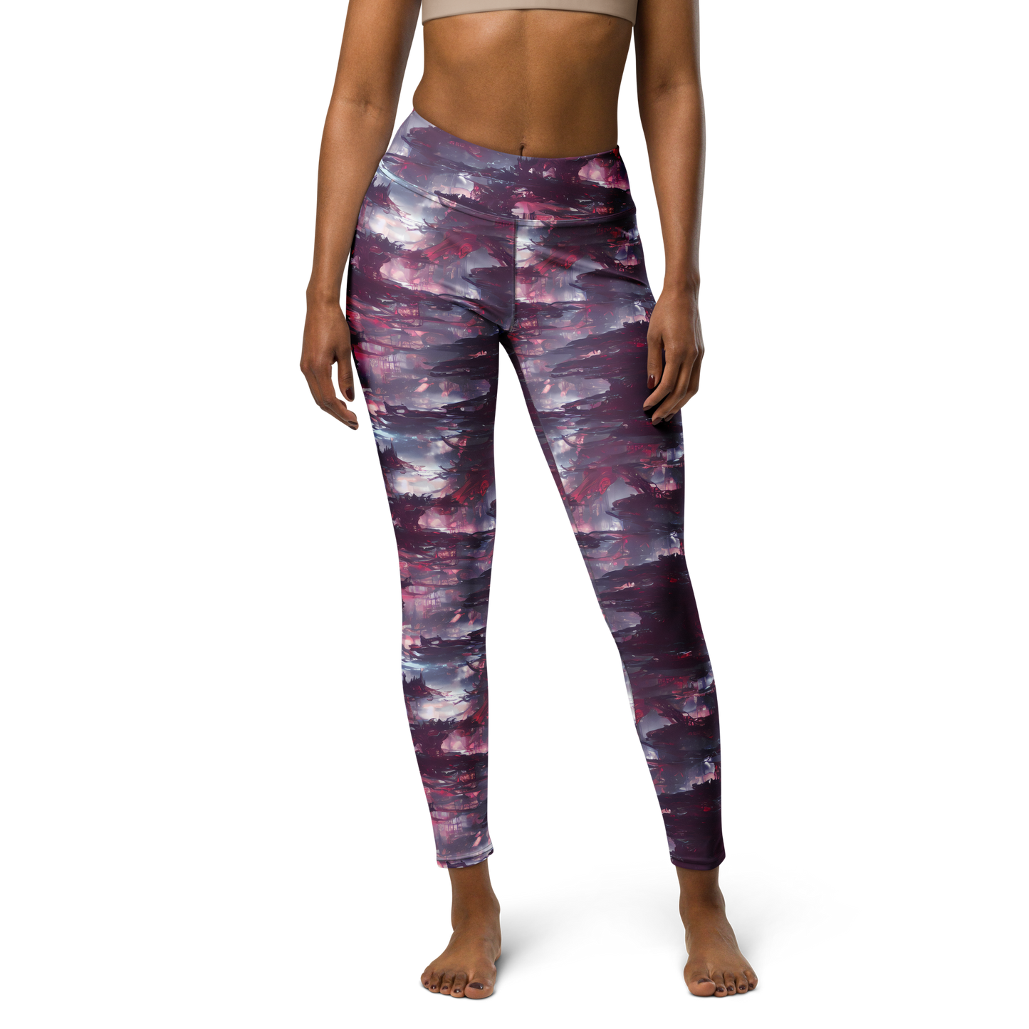 Yoga Leggings - Twilight Fortresses