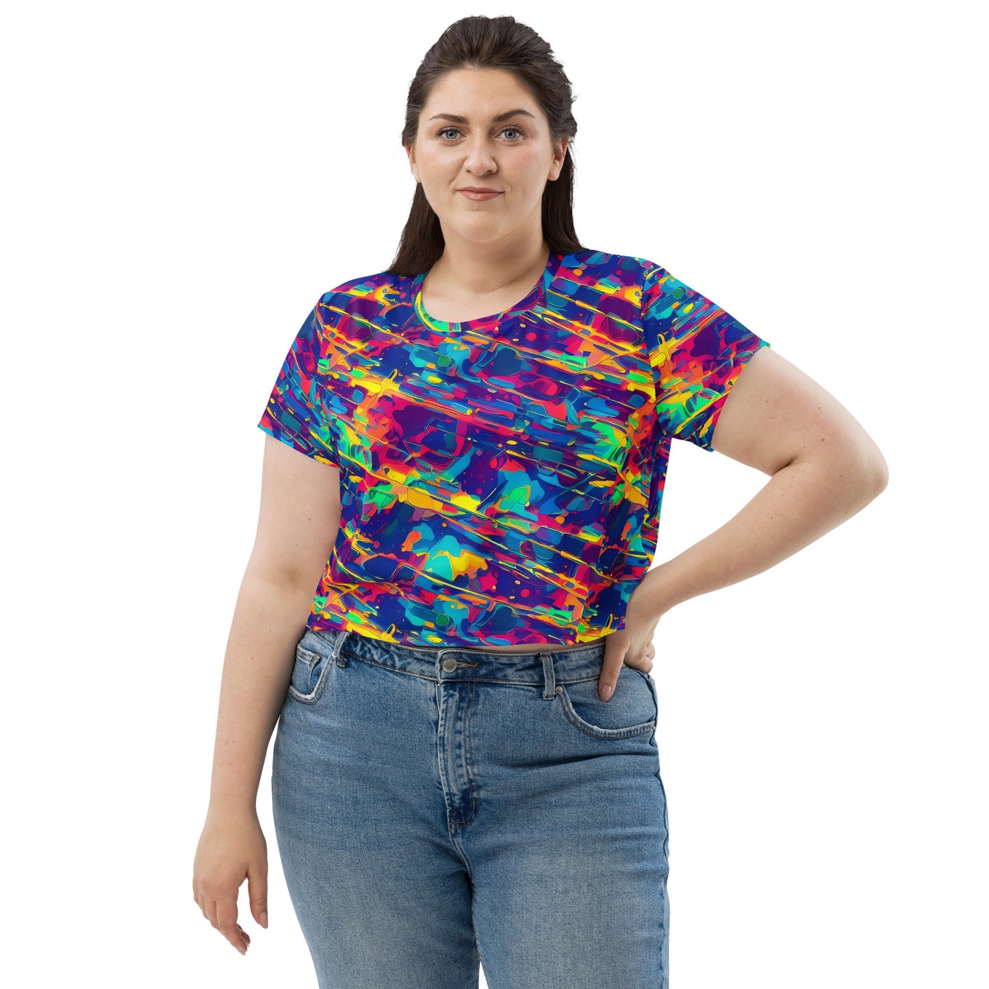 Women's Crop Tee - Spectrum Streaks