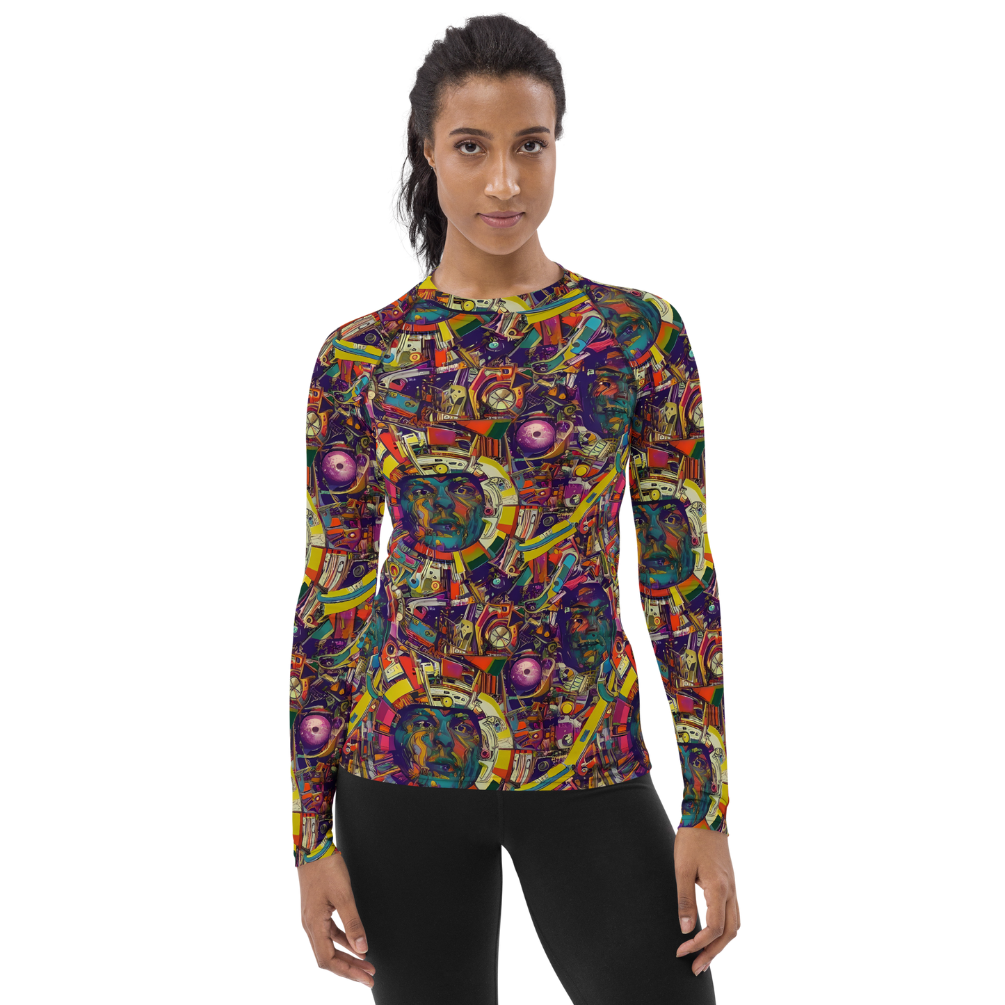 Women's Rash Guard - Cosmic Collage