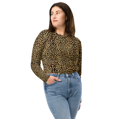 Long Sleeve Crop Top - Cheetah Mosaic