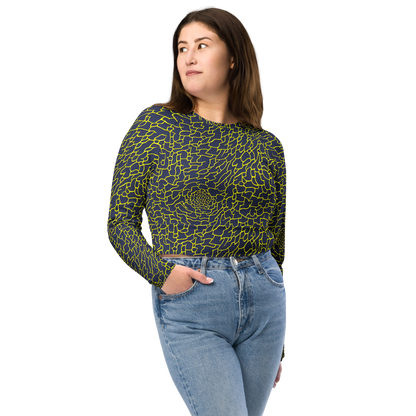 Long Sleeve Crop Top - Nightshade Maze