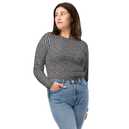 Long Sleeve Crop Top - Hypnotic Waves