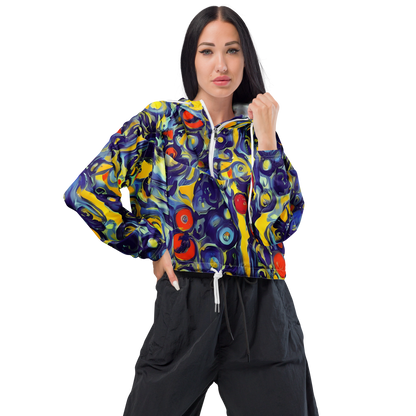 Women's Cropped Windbreaker - Dynamic Doodles