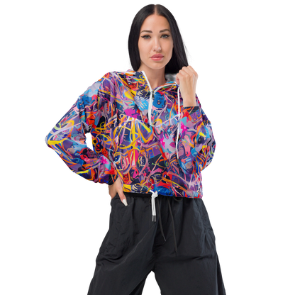 Women's Cropped Windbreaker - Vibrant Fusion