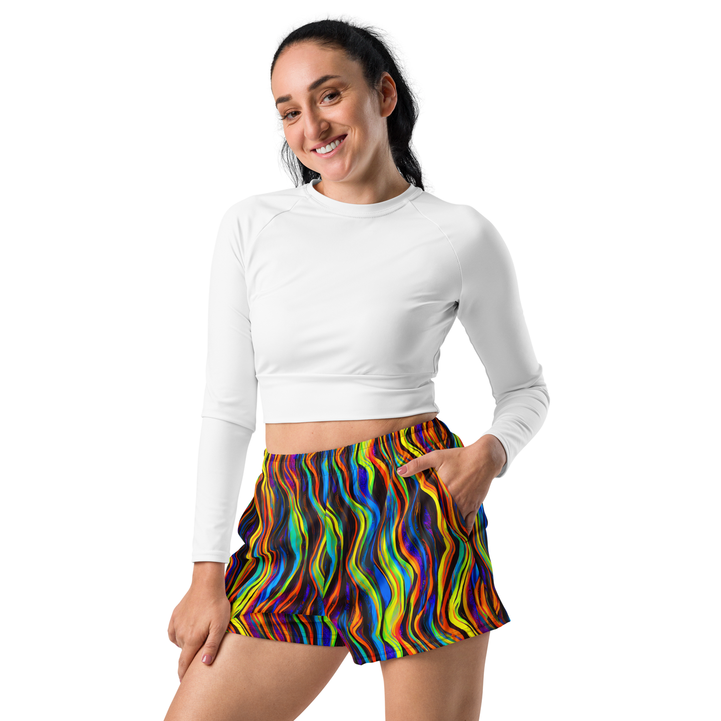 Women’s Athletic Shorts - Celestial Waves