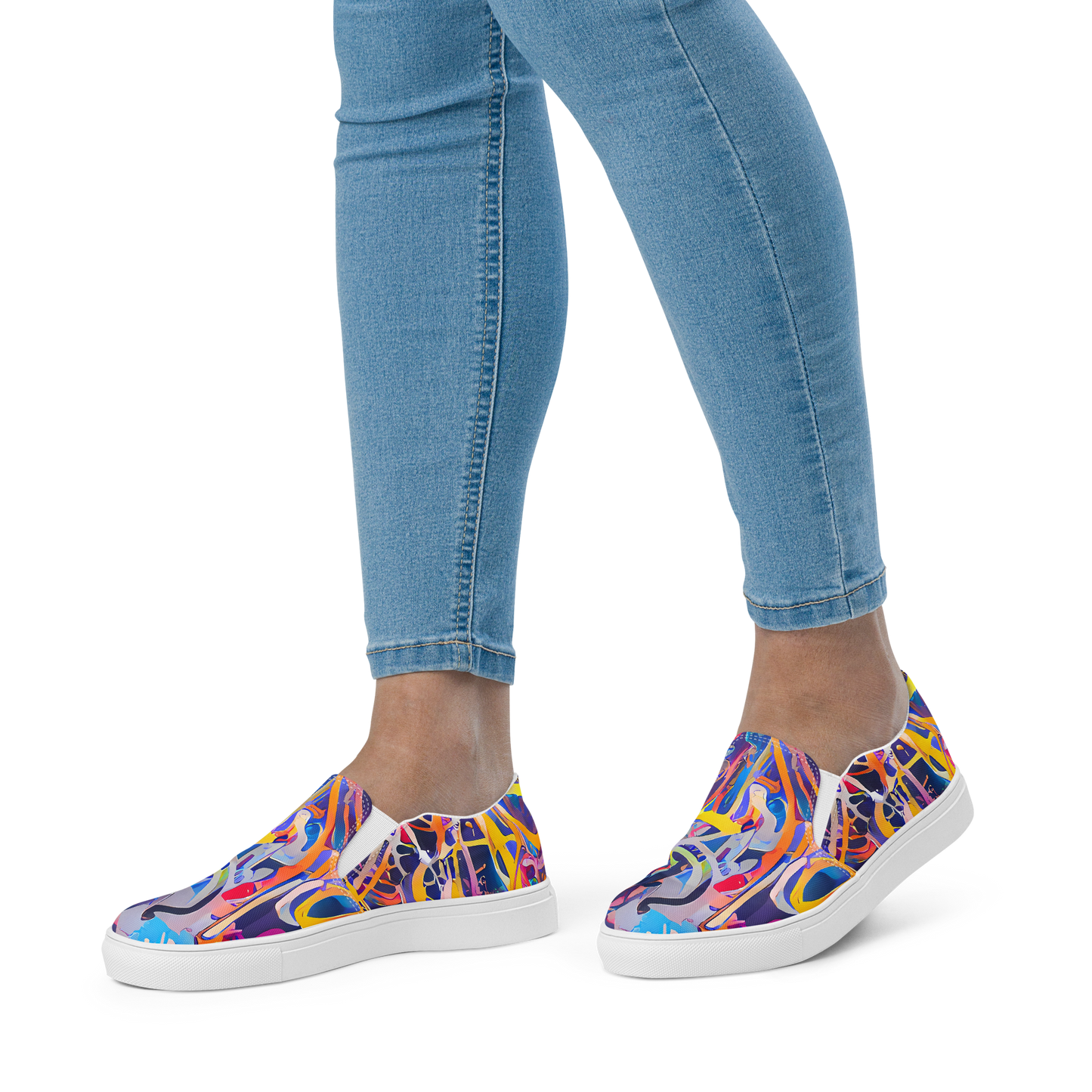 Women's Slip-On Canvas Shoes - Vibrant Fusion