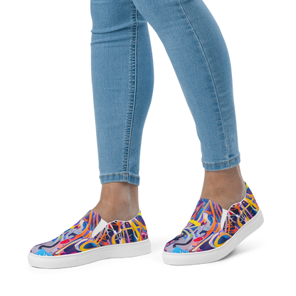 Women's Slip-On Canvas Shoes - Vibrant Fusion