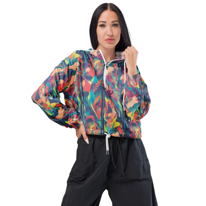 Women's Cropped Windbreaker - Neon Aurora