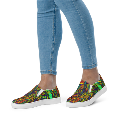 Women's Slip-On Canvas Shoes - Cosmic Garden