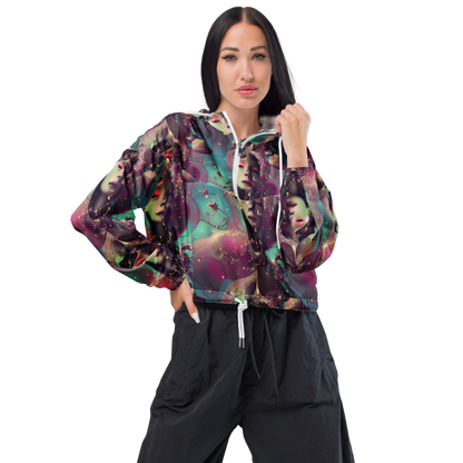 Women's Cropped Windbreaker - Nouveau Galaxy