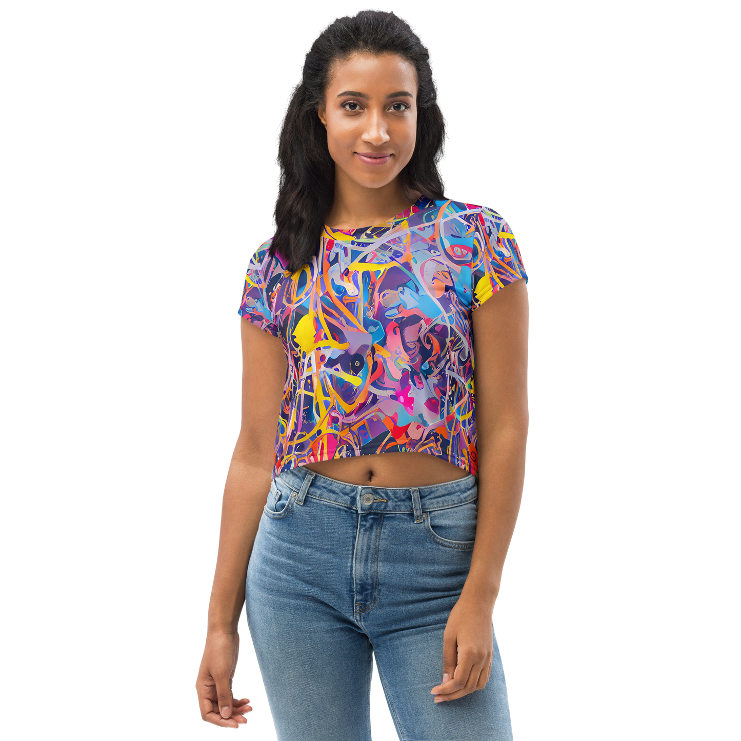 Women's Crop Tee - Vibrant Fusion