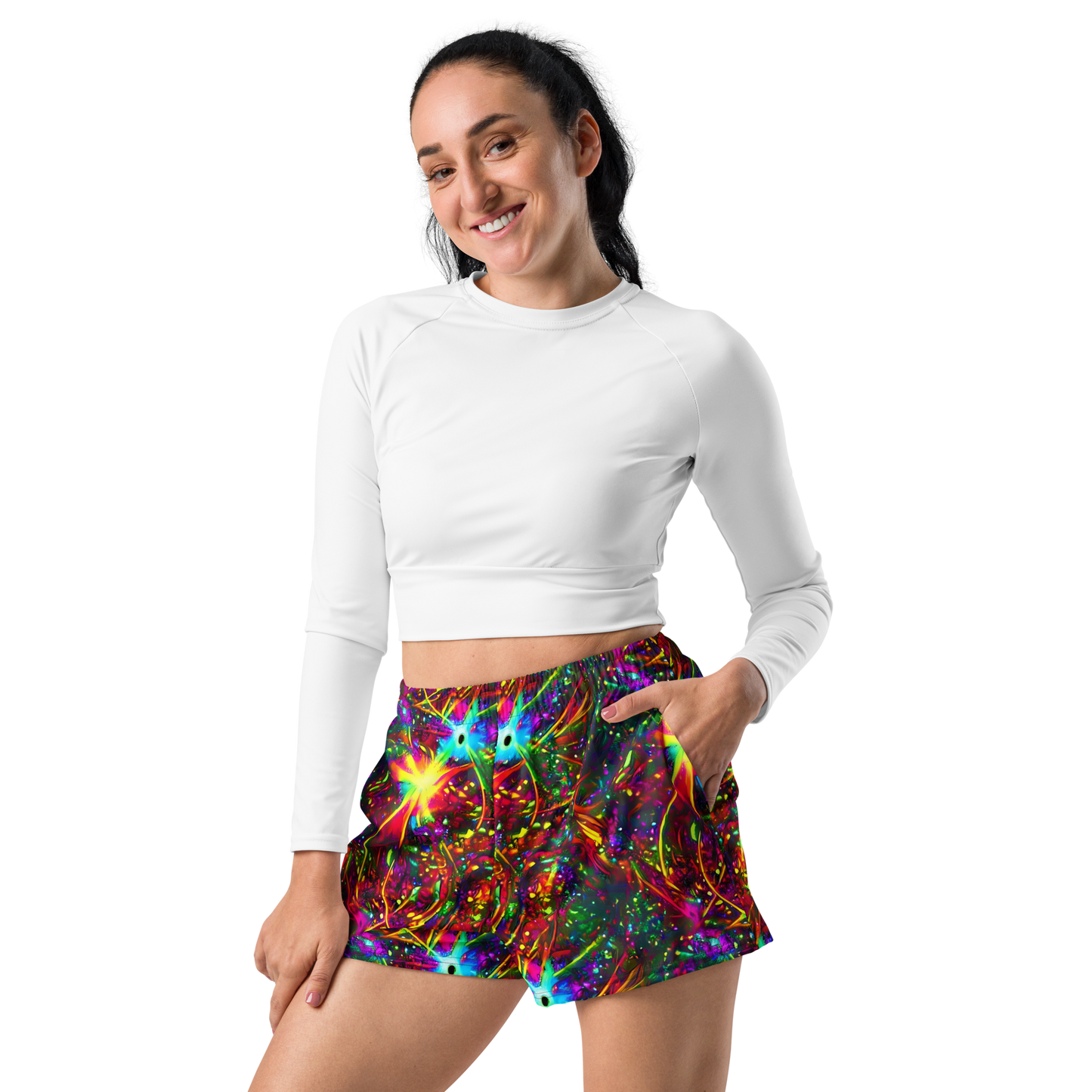 Women’s Athletic Shorts - Stellar Burst