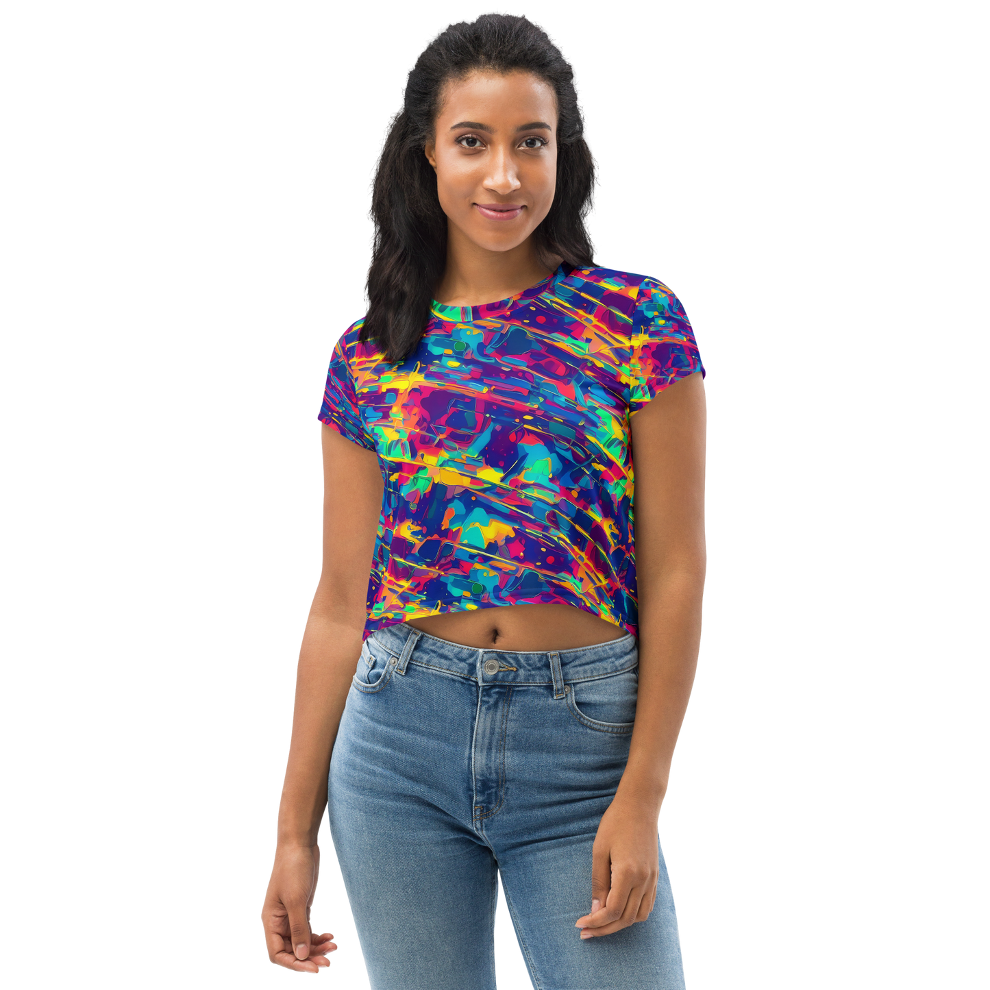 Women's Crop Tee - Spectrum Streaks